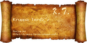 Kruppa Teréz névjegykártya
